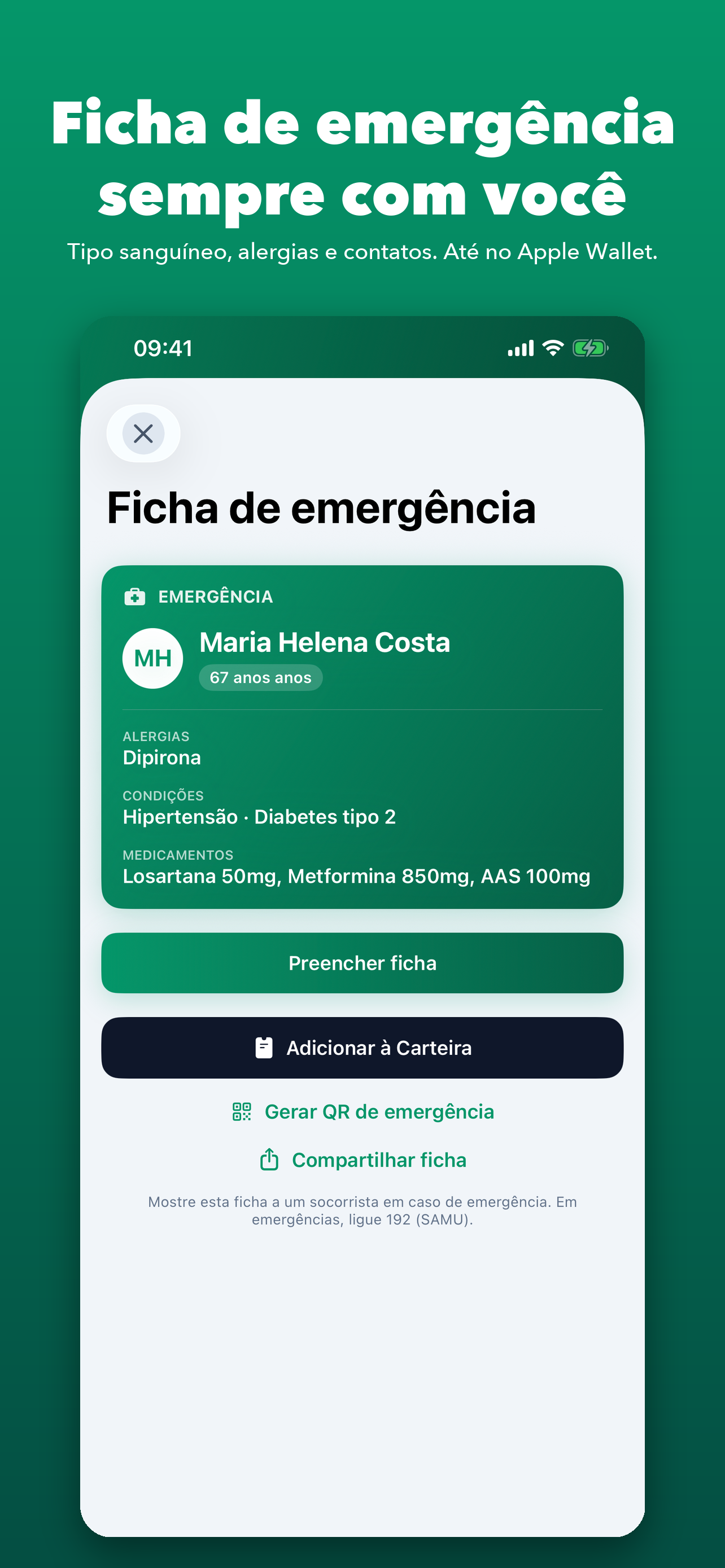 Ficha de emergência